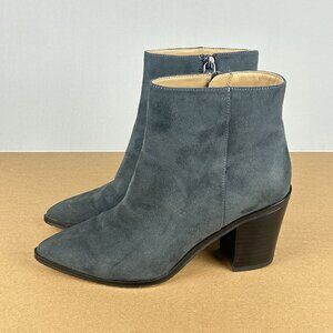 14th & Union Braxten Faux Suede Ankle Booties Womens 7 Gray Side Zip